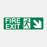 Fire Exit Down Right Sign - 23288075616439