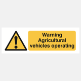 Warning Agricultural Vehicles Operating Sign - 23287024582839