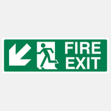 Fire Exit Down Left Sign - 23288073846967