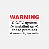 Warning CCTV Installed On These Premises. Video Recording In Operation Sign - 23287461970103
