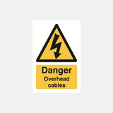 Danger Overhead Cables Sign - 23287513153719