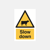 Slow Down Cattle Sign - 23287554900151