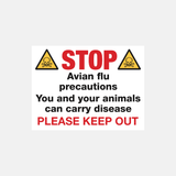 Stop Avian Flu Precautions Sign - 23288088527031