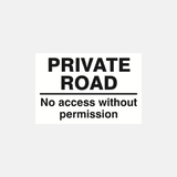 Private Road No Access Without Permission Sign - 23287403905207