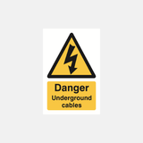 Danger Underground Cables Sign - 23287510270135