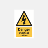 Danger Overhead Cables Sign - 23287513186487