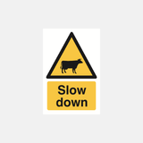 Slow Down Cattle Sign - 23287554965687