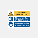 Avian Flu Precautions Sign - 23288107434167
