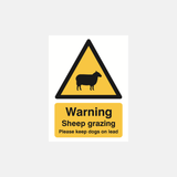 Warning Sheep Grazing Please Keep Dogs On Lead Sign - 23287901782199